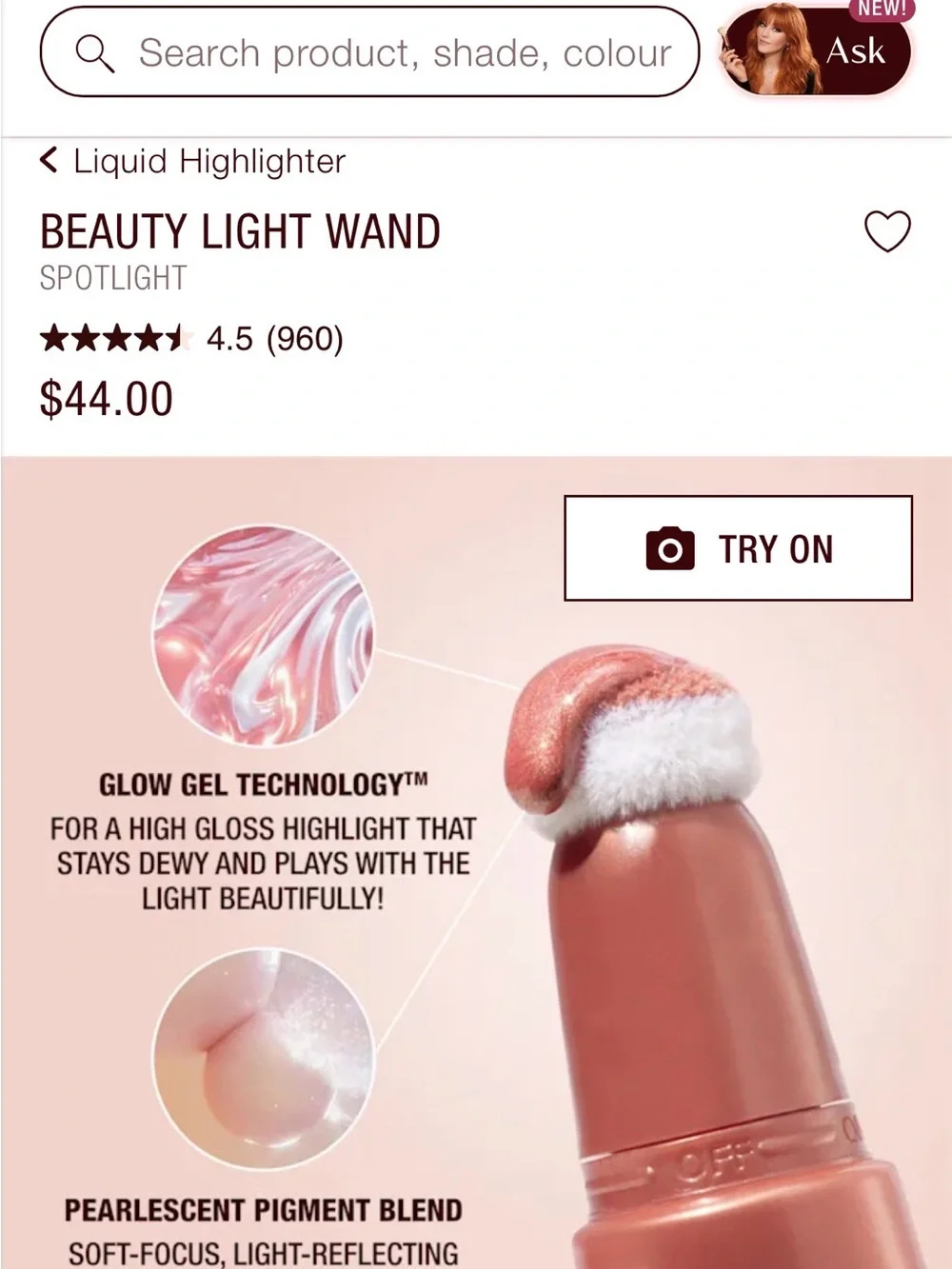Charlotte Tilbury Beauty Light Wand Highlighter - Rose Gold